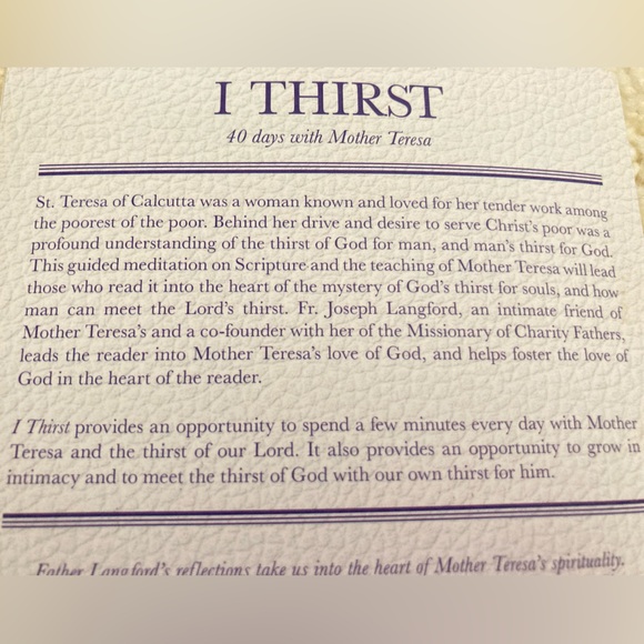 NEW I Thirst 40 days with Mother Teresa - Picture 3 of 7